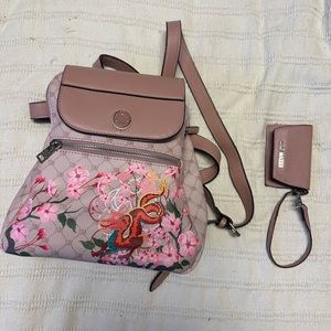 NWOT Steve Madden pink mini backpack Chinese dragon
